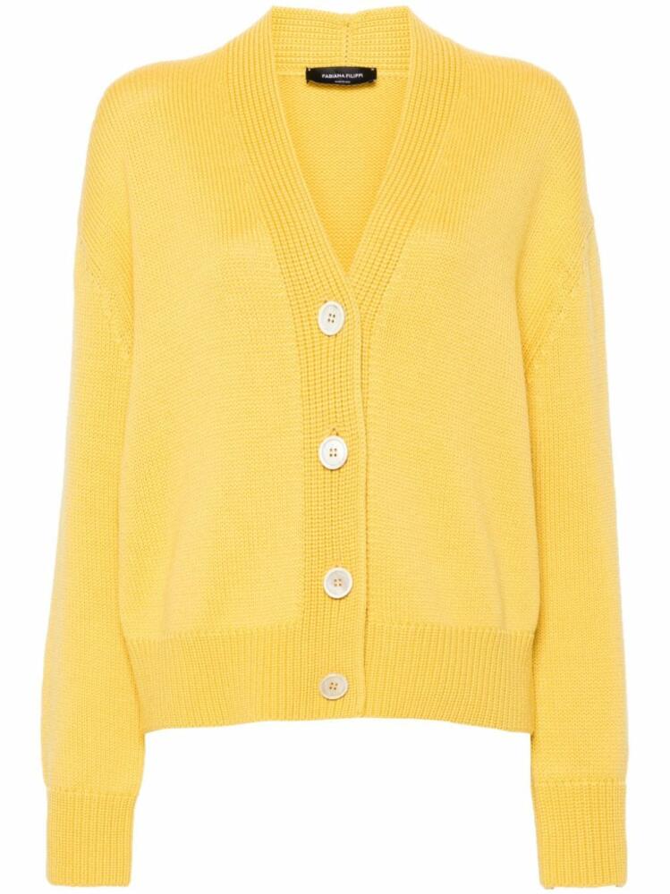 Fabiana Filippi V-neck merino cardigan - Yellow Cover