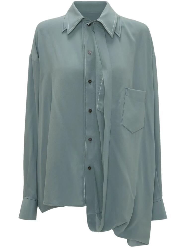 Victoria Beckham long-sleeve double-layered shirt - Blue Cover