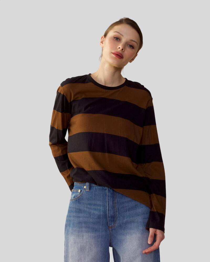 Cynthia Rowley LS STRIPED T-SHIRT in Multi Cover