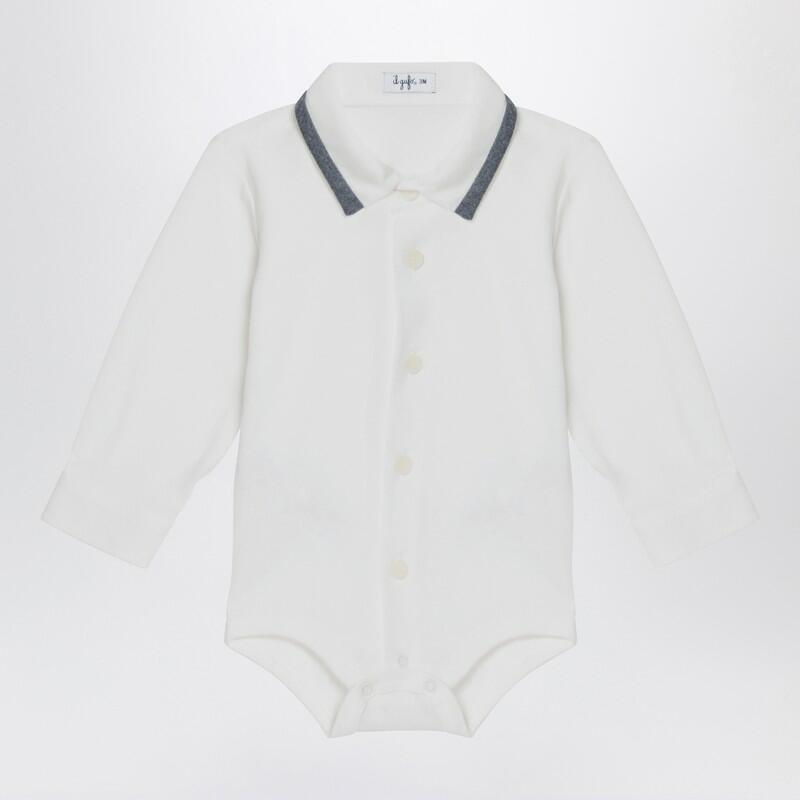 Il Gufo Milk-white cotton shirt bodysuit Cover