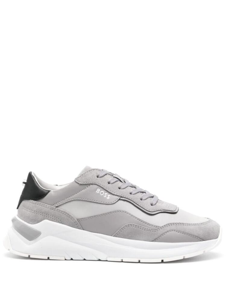 BOSS lace-up leather sneakers - Grey Cover