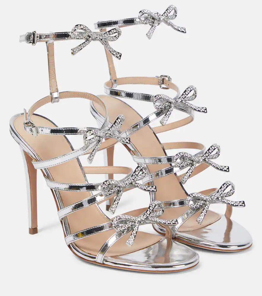 Giambattista Valli Silver Love Bow embellished sandals Cover