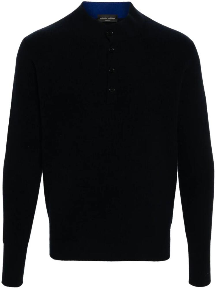 Roberto Collina crew-neck merino wool-blend jumoer - Blue Cover