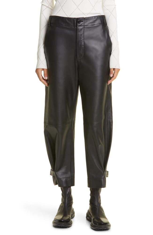 Proenza Schouler Tapered Leather Crop Pants in Black Cover