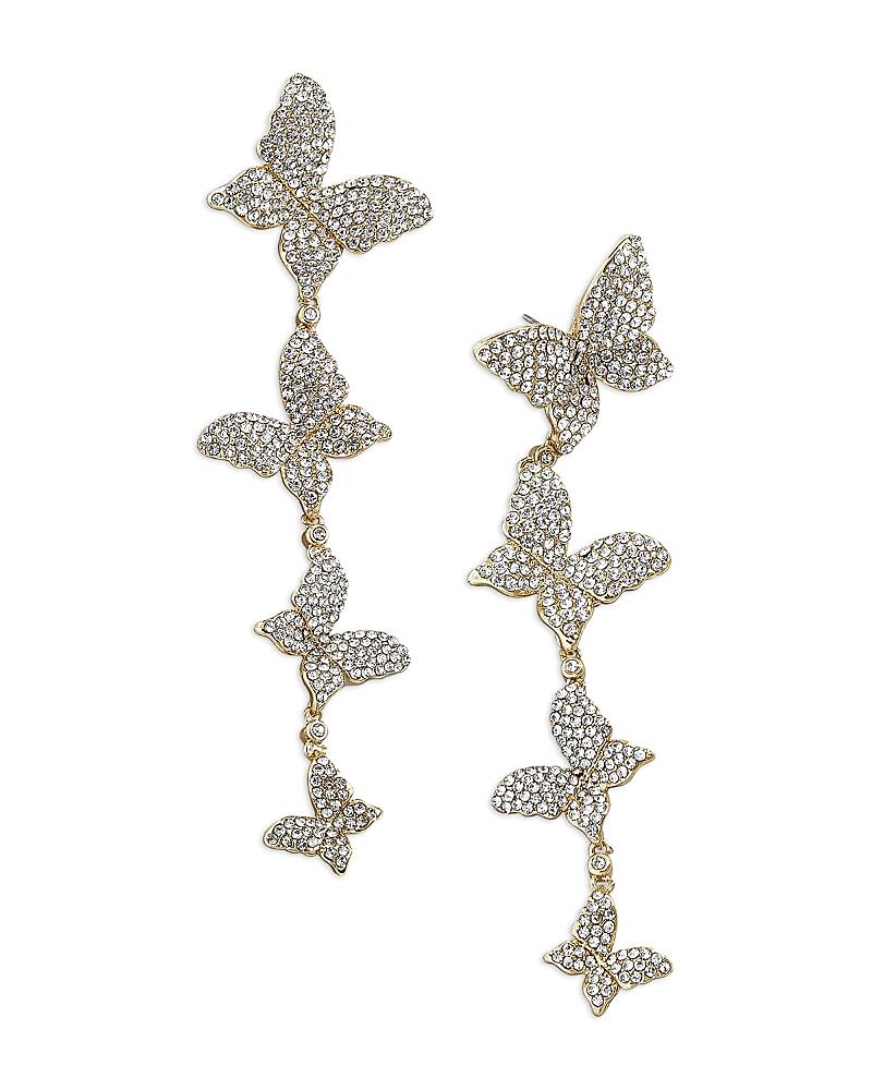 Baublebar Free As Can Be Pave Butterfly Linear Drop Earrings in Gold Tone Cover