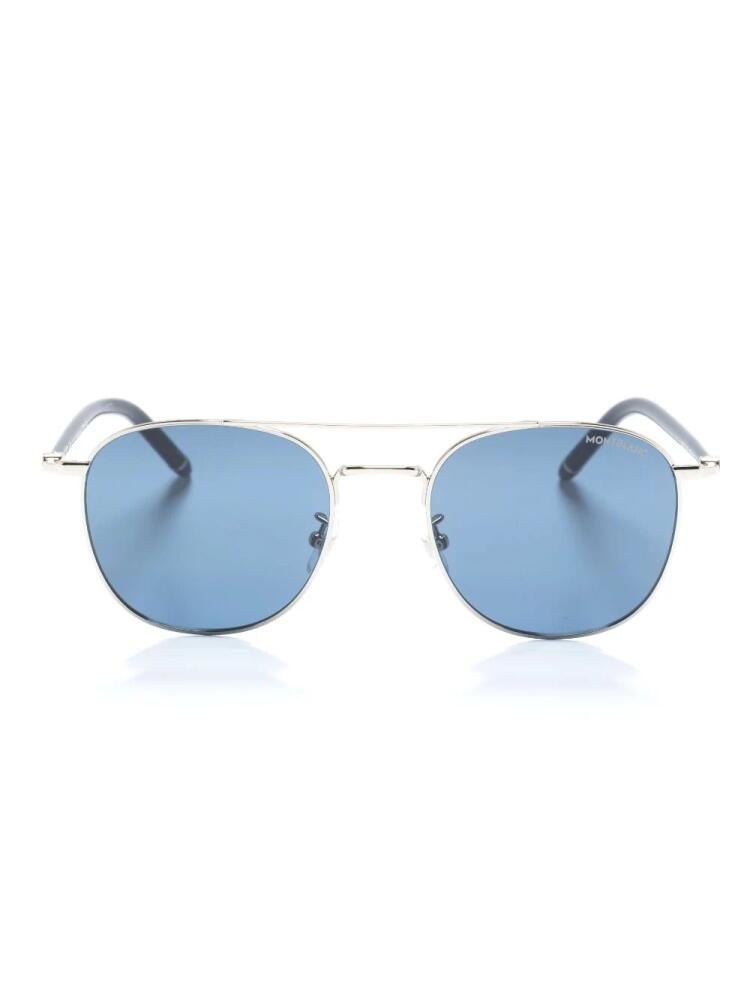 Montblanc tinted round-frame sunglasses - Blue Cover