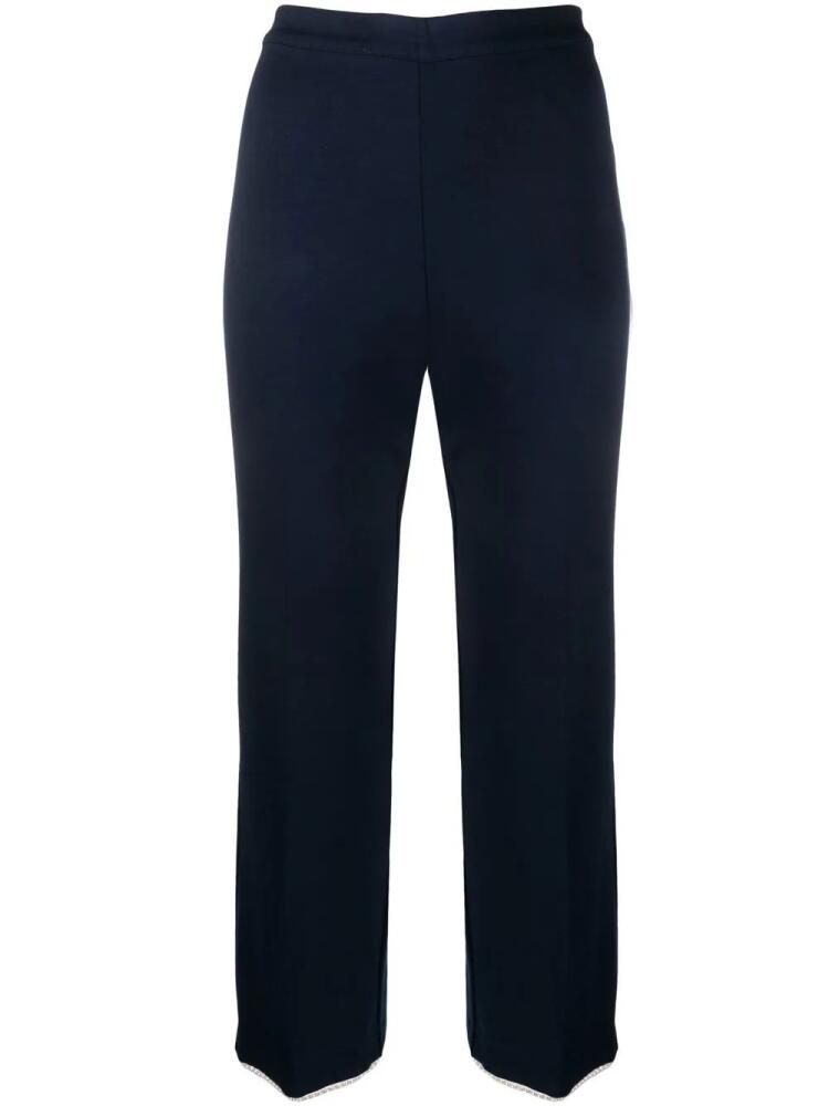 TWINSET pearl-embellished cropped trousers - Blue Cover