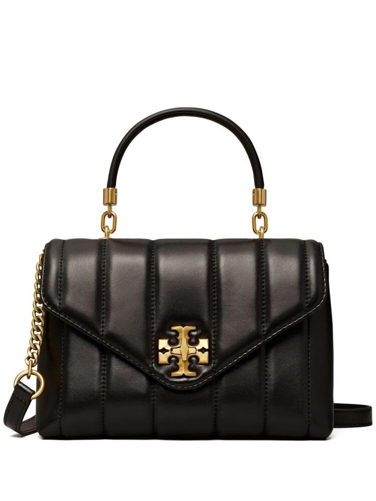 Tory Burch leather logo-plaque satchel bag - Black Cover