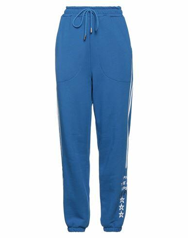 Ermanno Firenze Woman Pants Blue Cotton Cover