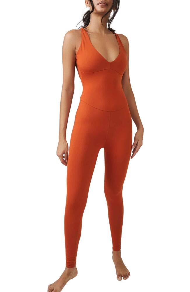 FP Movement by Free People Elevate Performance Jumpsuit in Red Earth Cover