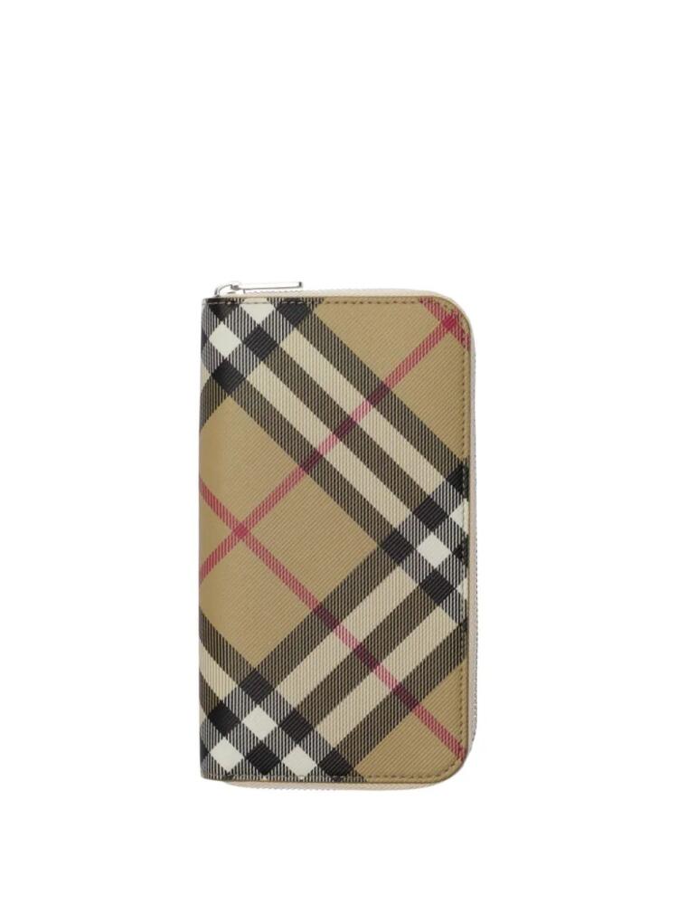 Burberry check zip wallet - Neutrals Cover