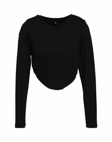 Only Woman T-shirt Black Polyester, Viscose, Elastane Cover