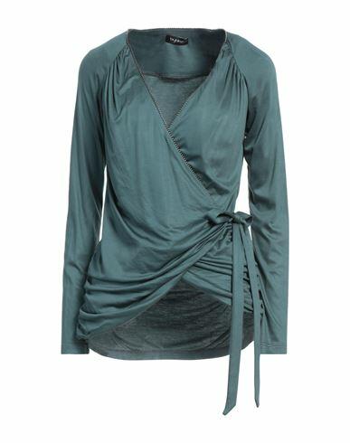 Byblos Woman Top Sage green Modal, Silk Cover