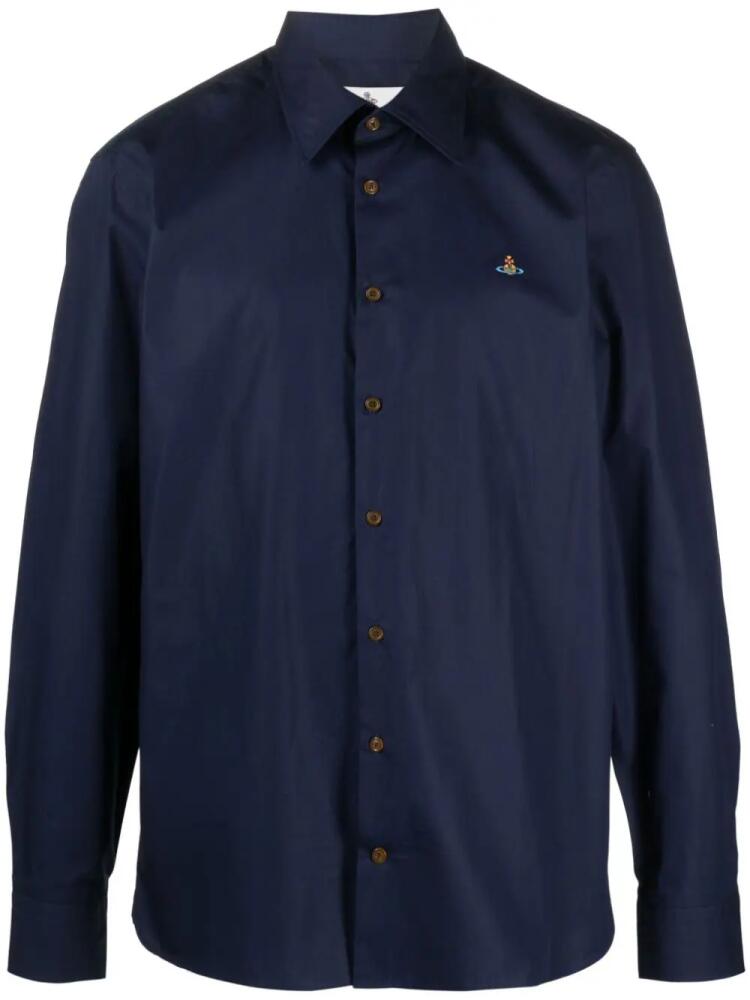 Vivienne Westwood Orb-embroidered cotton shirt - Blue Cover