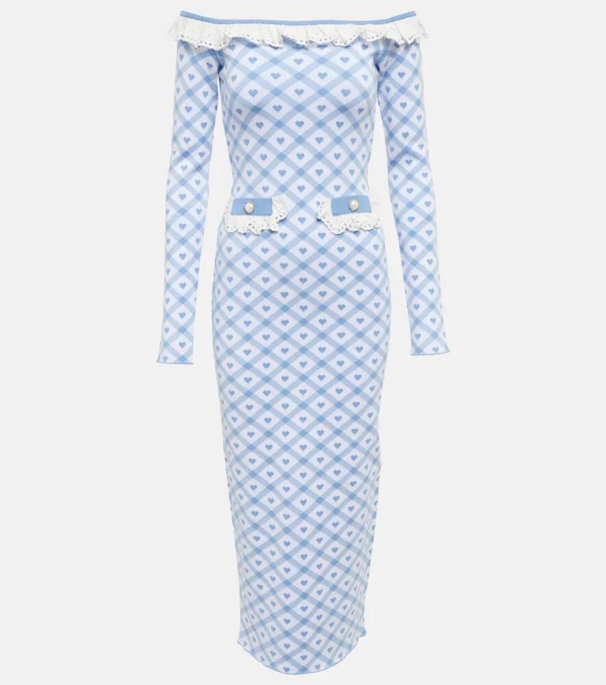 Alessandra Rich Patterned jacquard-knit midi dress Cover