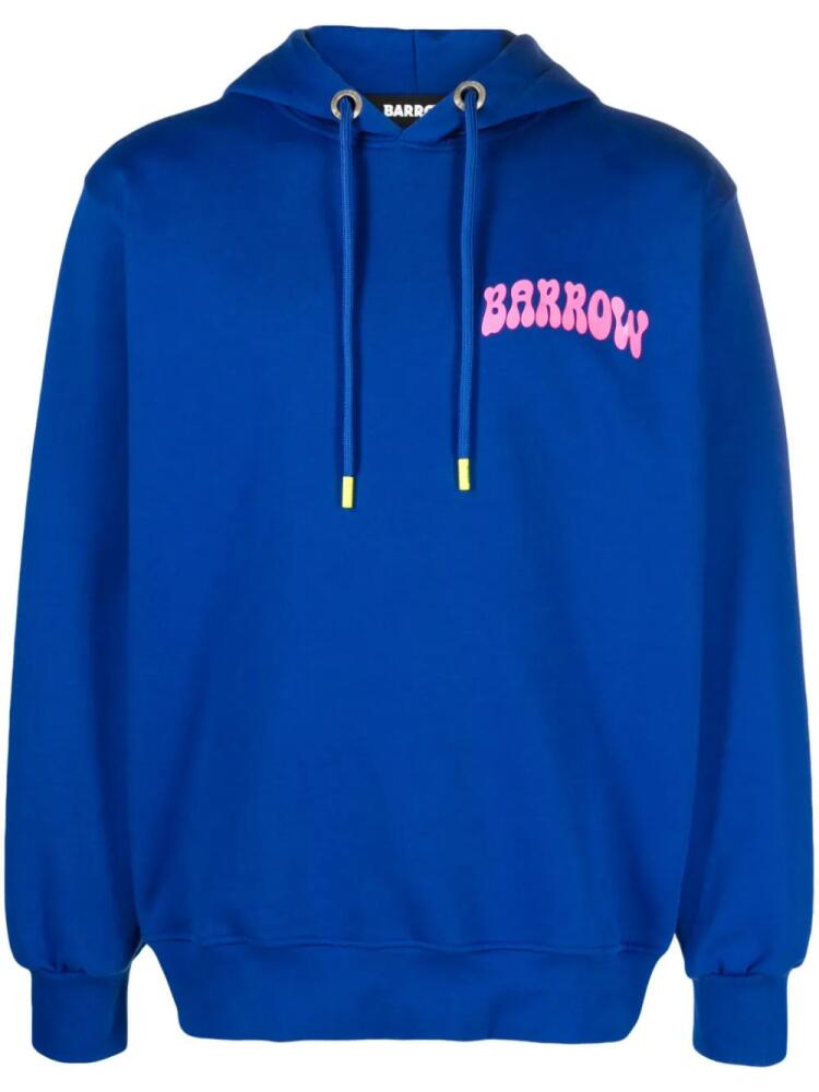 BARROW logo-print cotton hoodie - Blue Cover