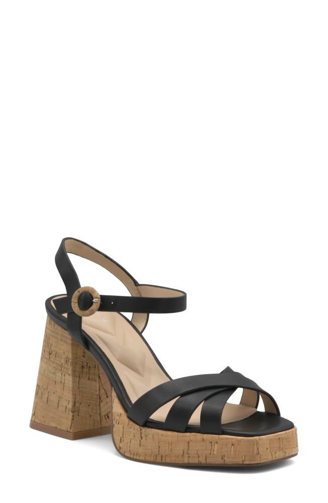 Charles David Barnaby Ankle Strap Sandal in Black Cork Cover