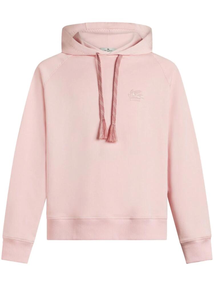 ETRO Pegaso-embroidered drawstring hoodie - Pink Cover