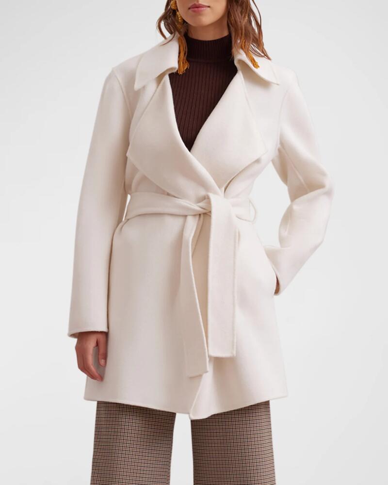 Anne Fontaine Delacroix Belted Wool-Blend Wrap Jacket Cover