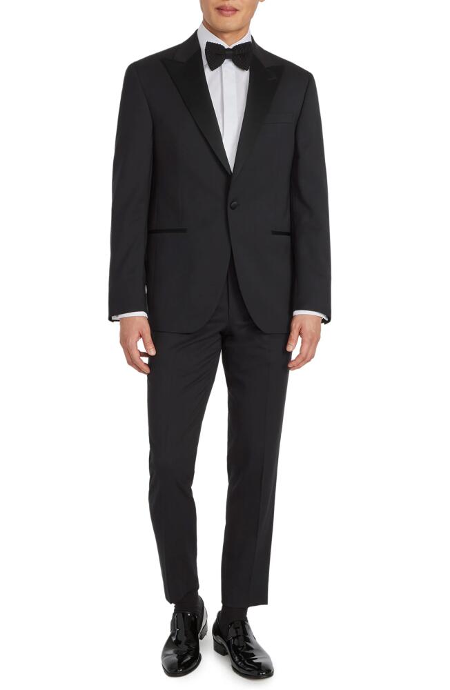 Jack Victor Elwood Peak Lapel Wool Tuxedo in Black Cover