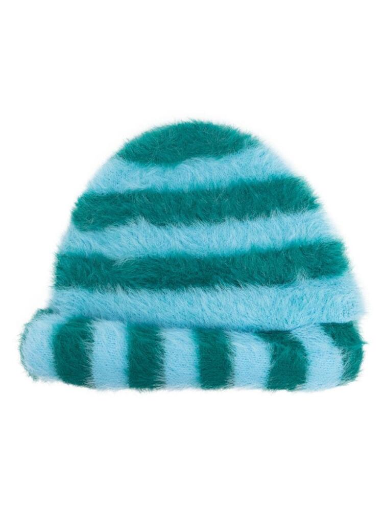 Sunnei brushed-effect striped beanie - Blue Cover