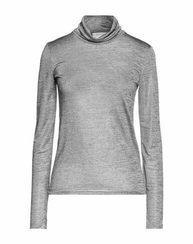 Patrizia Pepe Woman T-shirt Silver Polyester, Elastane Cover