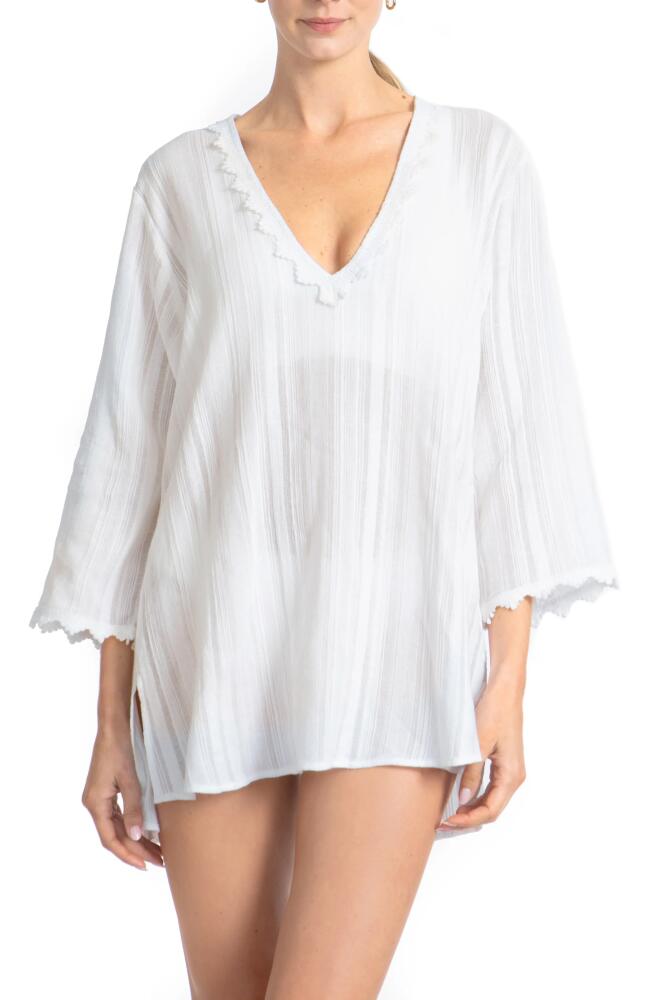 Robin Piccone Jo Lace Trim Cover-Up Tunic in White Cover