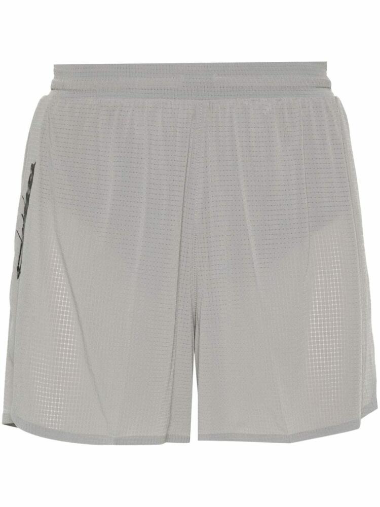 Y-3 checked running shorts - Grey Cover