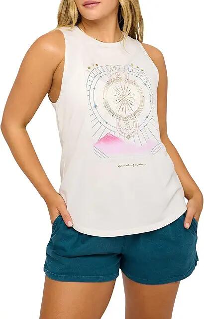 Spiritual Gangster Abundance Jade Muscle Tank (White) Women's Clothing Cover