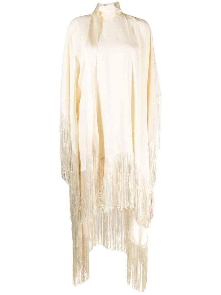 Taller Marmo Mrs. Ross fringed crepe midi dress - Neutrals Cover