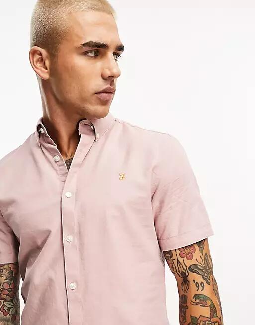 Farah Brewer long sleeve shirt in dark pink Cover