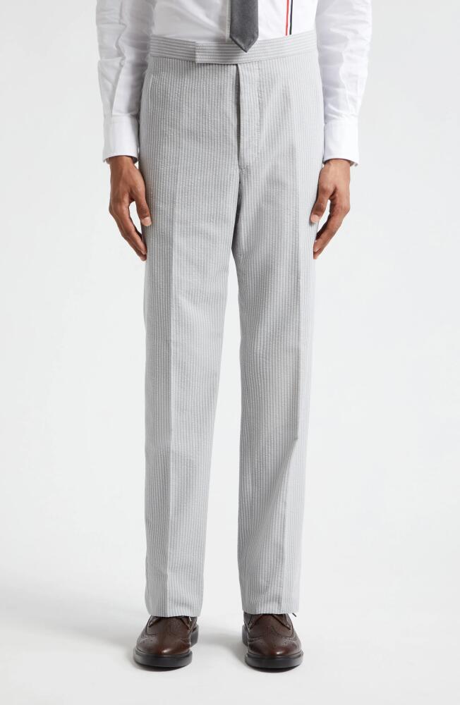 Thom Browne Low Rise Drop Crotch Backstrap Pants in Light Grey Cover