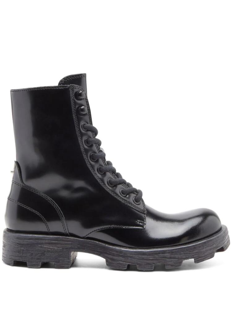 Diesel D-Hammer W lace-up leather boots - Black Cover