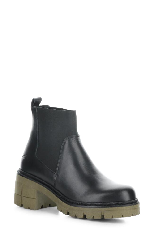 Bos. & Co. Bianc Lug Sole Chelsea Boot in Black/Khaki Feel/Elastic Cover