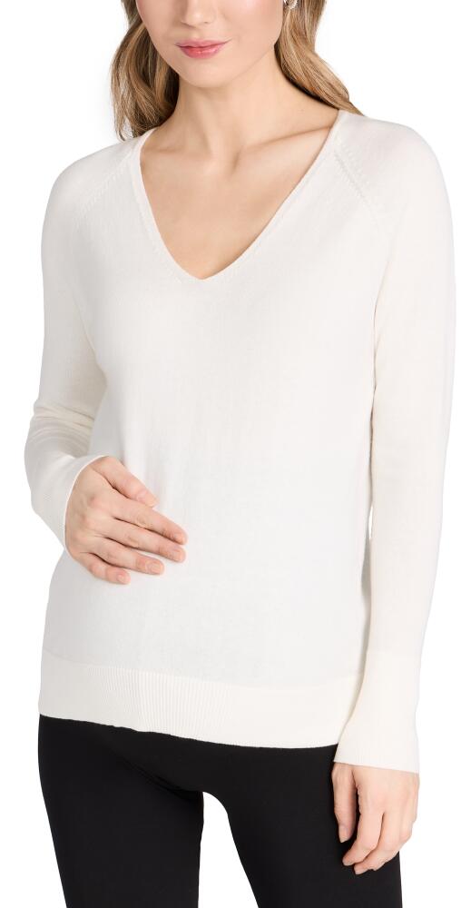 HATCH The Noa V Neck Dolman Sweater Light Oat Melange Cover