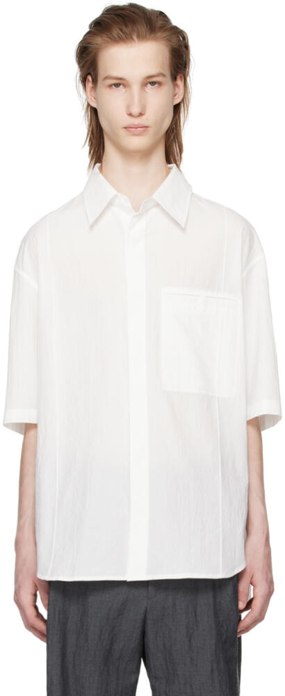 Solid Homme White Crinkled Shirt Cover