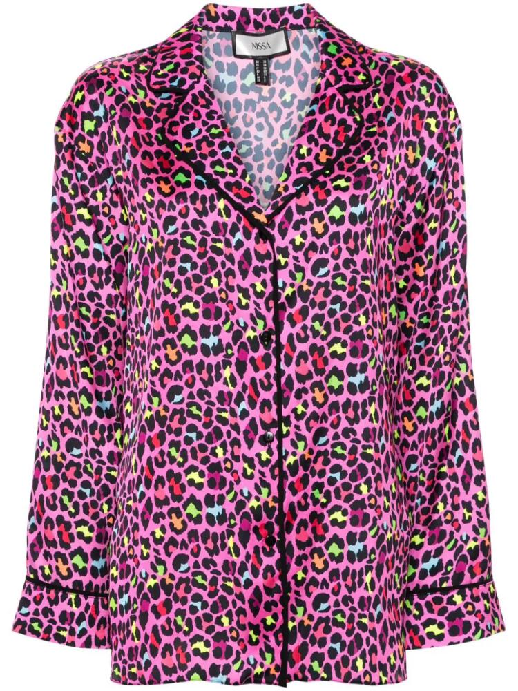 NISSA leopard-print silk shirt - Pink Cover