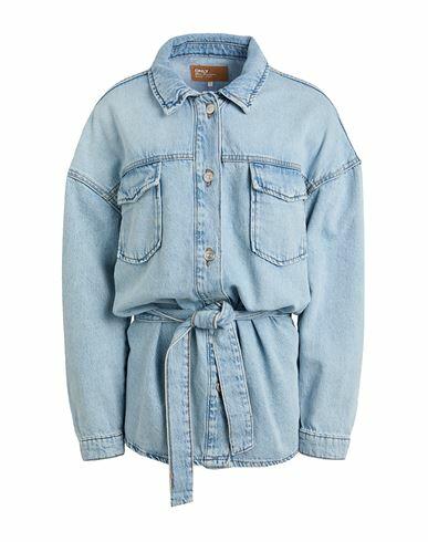 Only Woman Denim outerwear Blue Cotton Cover