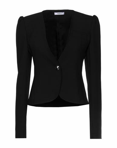 Amen Woman Blazer Black Polyester, Viscose, Elastane Cover