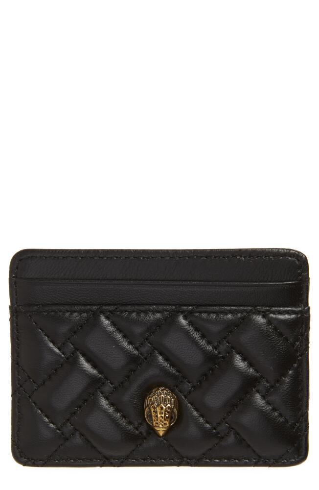 Kurt Geiger London Quilted Leather Card Holder in Black Cover