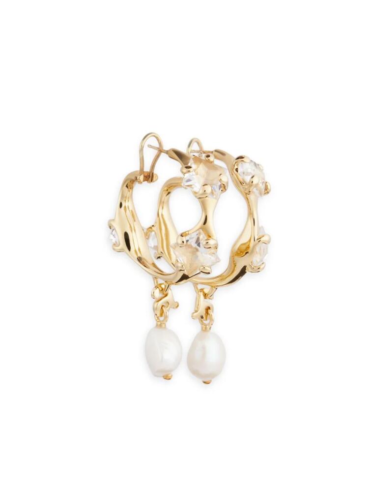 AMI Paris crystal-embellished hoop earrings - Yellow Cover