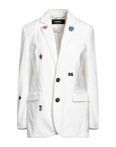 Dsquared2 Woman Blazer White Cotton, Elastane Cover