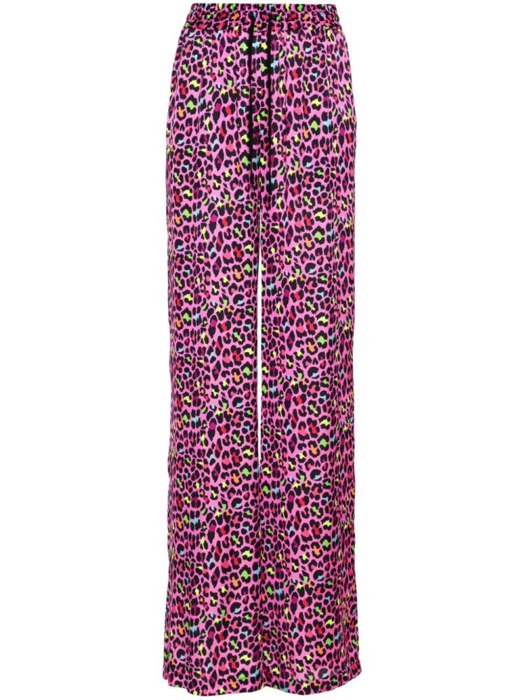 NISSA animal-print satin trousers - Pink Cover