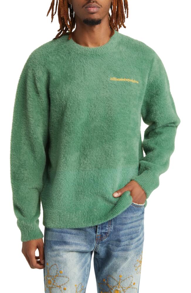 Billionaire Boys Club Embroidered Fuzzy Sweater in Comfrey Cover