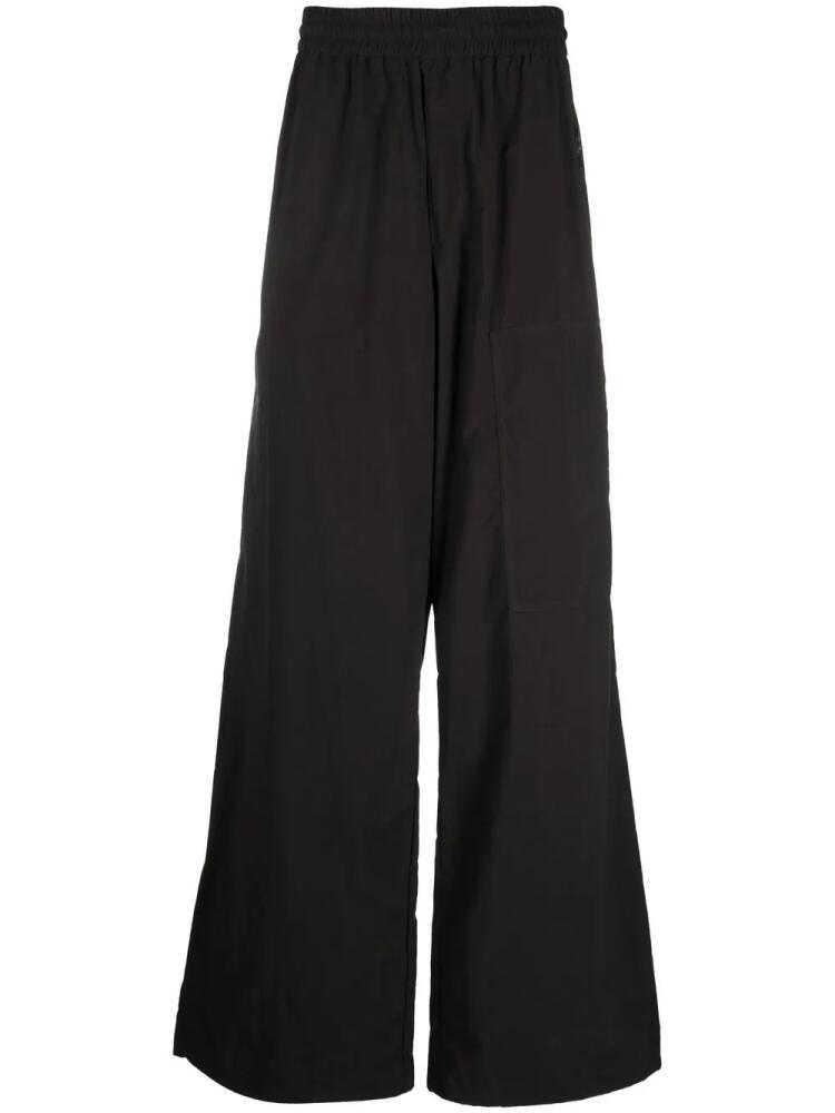 Off-White logo patch wide-leg trousers - Black Cover