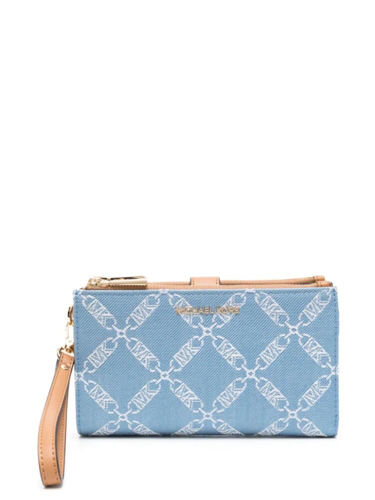 Michael Michael Kors monogram-jacquard denim wallet - Blue Cover