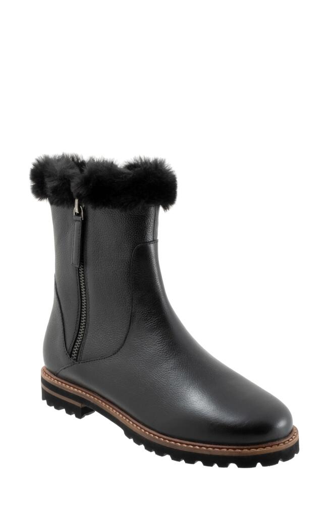 Trotters Forever Faux Shearling Trim Boot in Black Cover