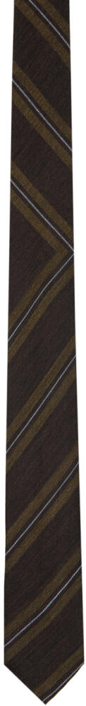 Dries Van Noten Brown Striped Tie Cover