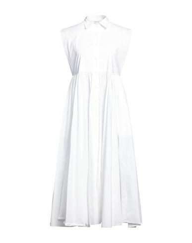 Liviana Conti Woman Midi dress White Cotton, Polyamide, Elastane Cover