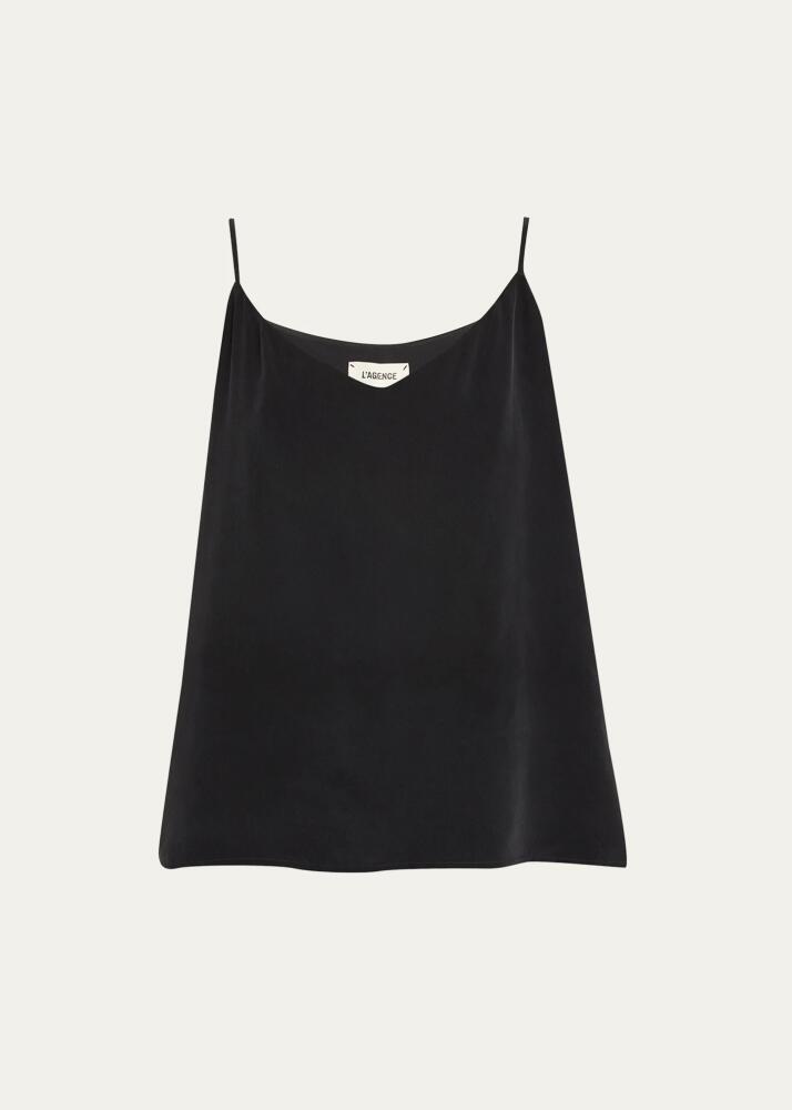 L'Agence Jane V-Neck Spaghetti-Strap Silk Tank Cover